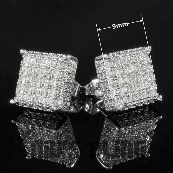 New Sim. Diamond 925 Silver Studs - Picture 3 of 3